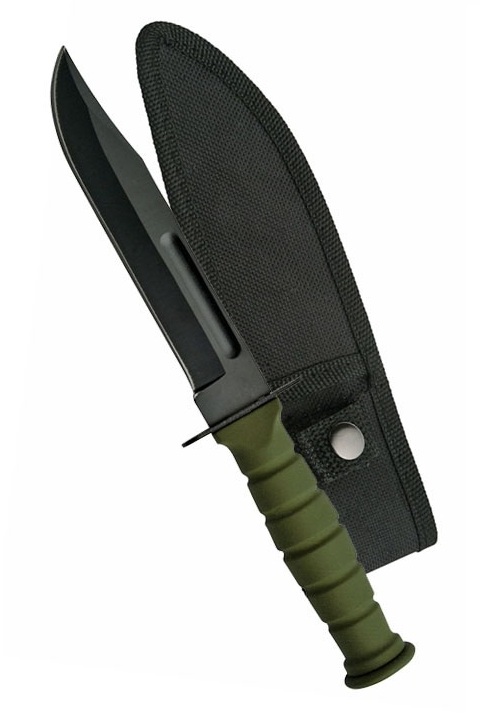 Petit poignard couteau 19cm tactique - compact vert.