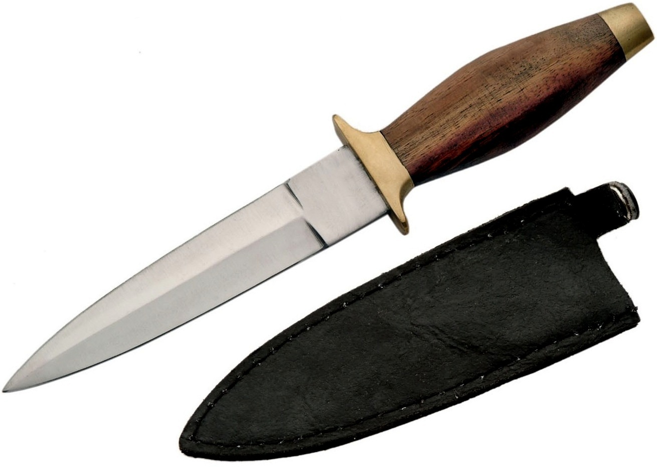 Couteau de botte 22,8cm - Dague bois et laiton
