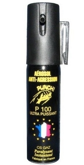 Bombe lacrymogène 25ml GAZ - aérosol spray lacrymo.