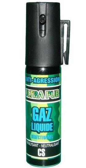 Bombe lacrymogène 25ml GAZ JET - aérosol spray lacrymo.