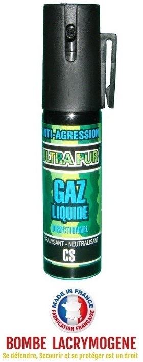 Bombe lacrymogène 25ml GAZ JET - aérosol spray lacrymo