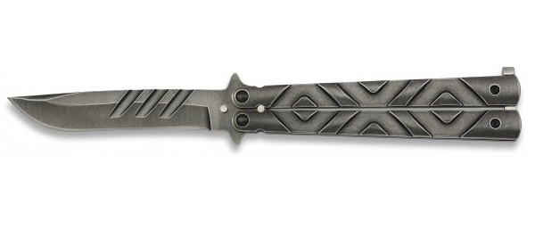 Balisong couteau papillon 22cm - Design pierre (1)