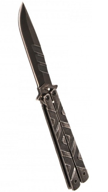 Balisong couteau papillon 22cm - Design pierre (2)