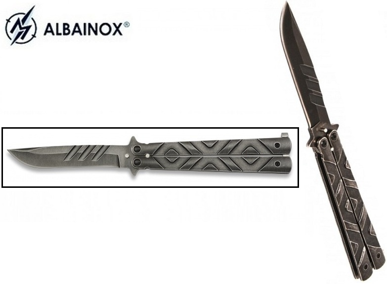 Balisong couteau papillon 22cm - Design pierre....