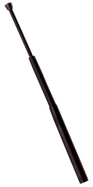 Matraque télescopique 43cm flexible métal - baton noir.