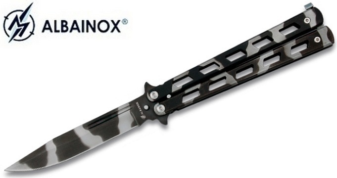 Balisong couteau papillon 22,5cm camouflage - ALBAINOX