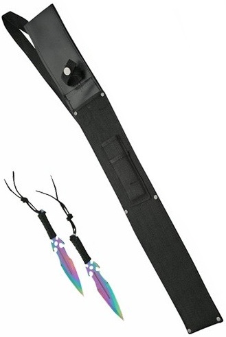 Epée Ninja 68,5cm + 2 couteaux lancer - Full tang..