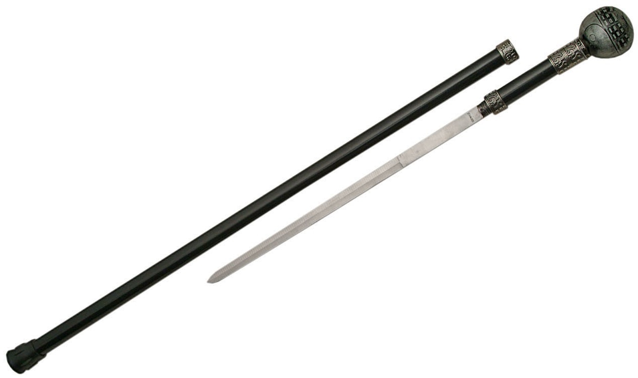 Canne épée 92cm de marche - design Yin et le Yang.