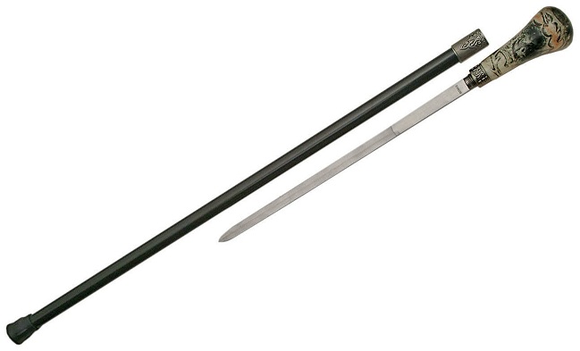 Canne épée 91,5cm de marche - design Loup.