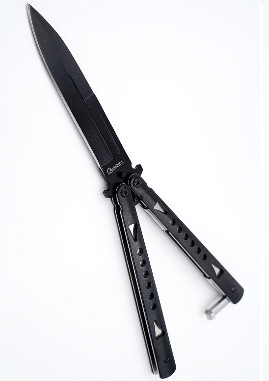 Balisong couteau papillon 22,2cm noir - ALBAINOX.