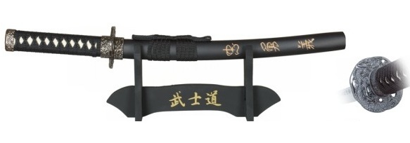 Petit katana 45cm + socle bois déco samouraï..