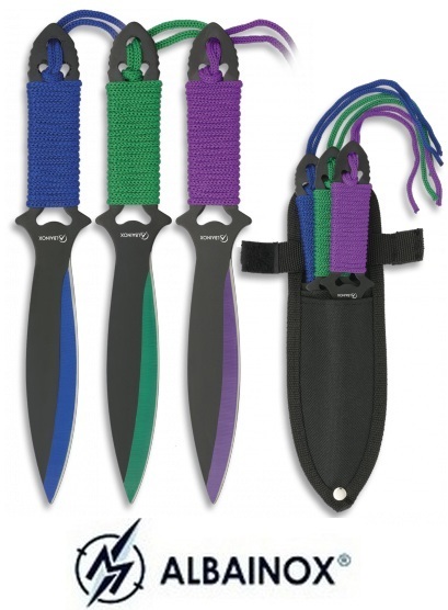 3 Couteaux de lancer 19cm multicolore - ALBAINOX