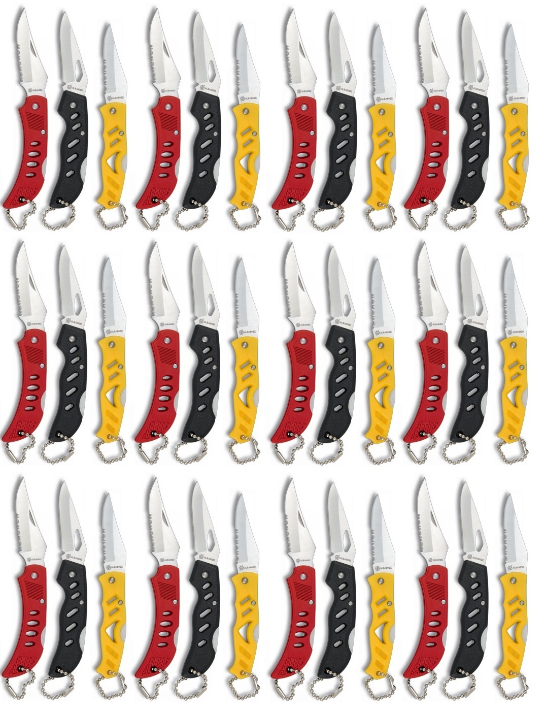 Lot de 36 couteaux pliants 3 couleurs - Couteau.