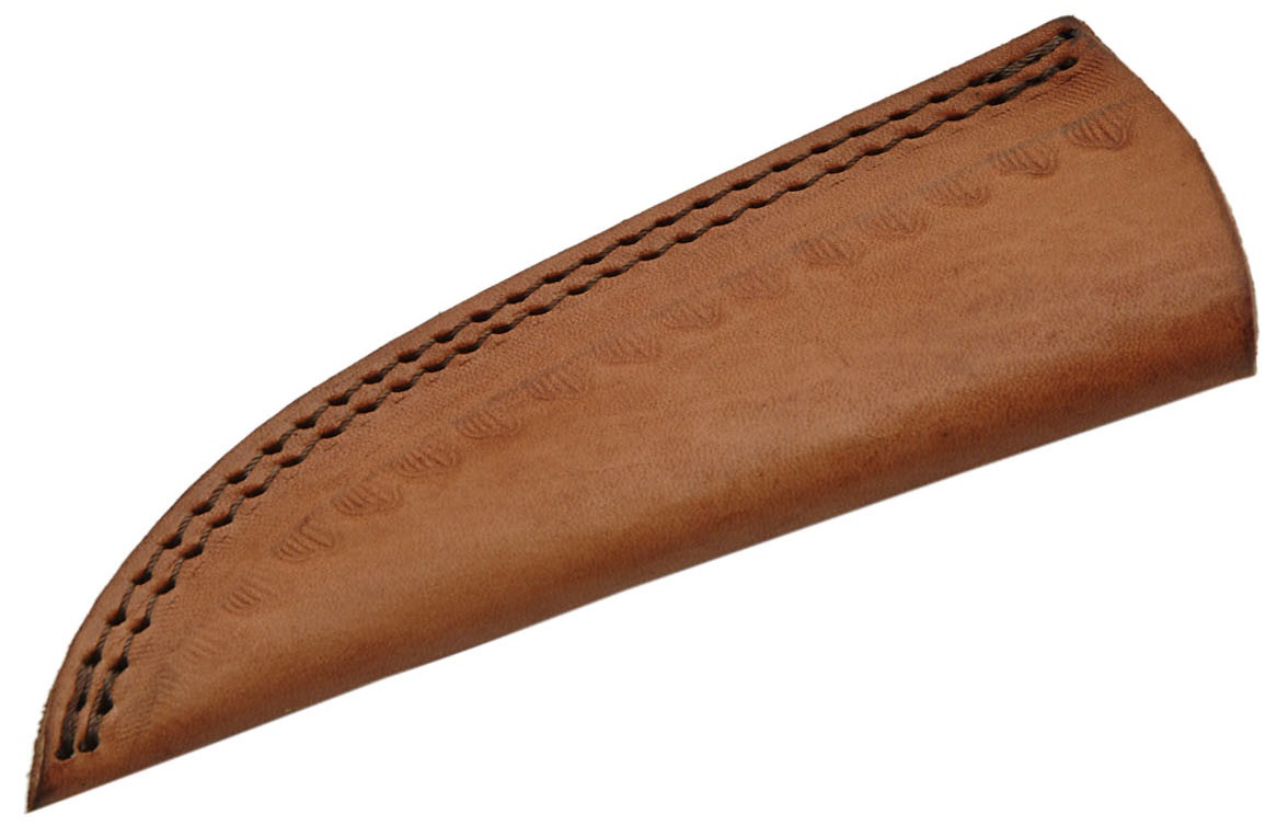 Poignard 24,5cm lame DAMAS - Couteau en bois déco laiton..