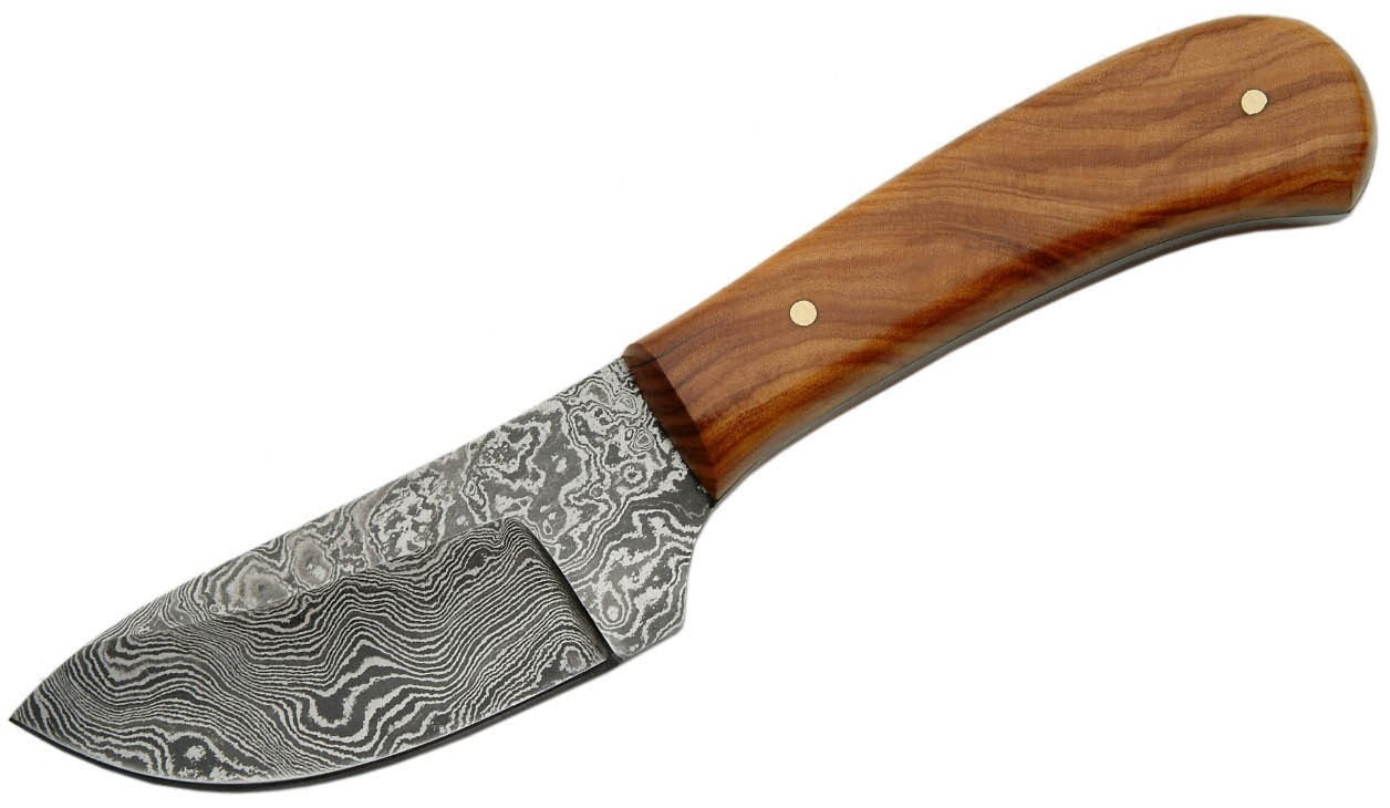 Poignard 15,2cm lame DAMAS - Couteau compact en bois.