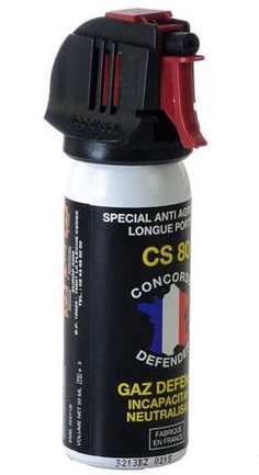 Bombe lacrymogène 50ml GAZ CS - aérosol spray lacrymo