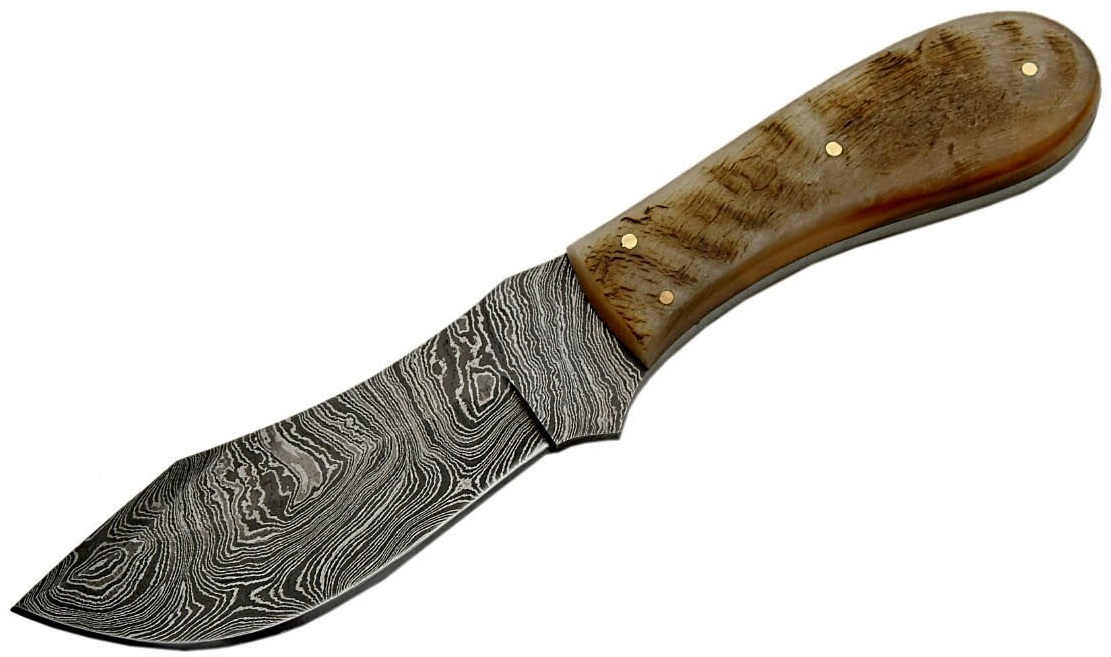 Poignard couteau 22cm lame DAMAS - Damascus corne bélier..