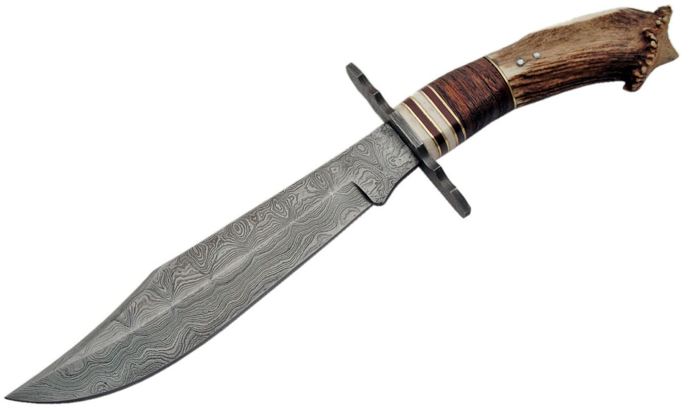 Grand poignard couteau 34cm DAMAS + garde-main.
