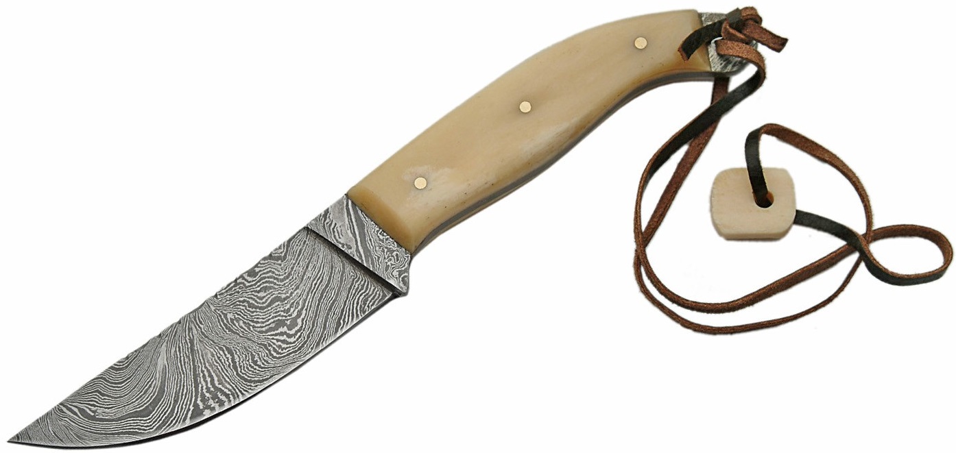 Couteau poignard 21cm DAMAS - Damascus full tang.