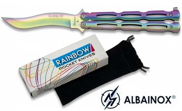 Balisong rainbow 22,2cm couteau papillon + pochette
