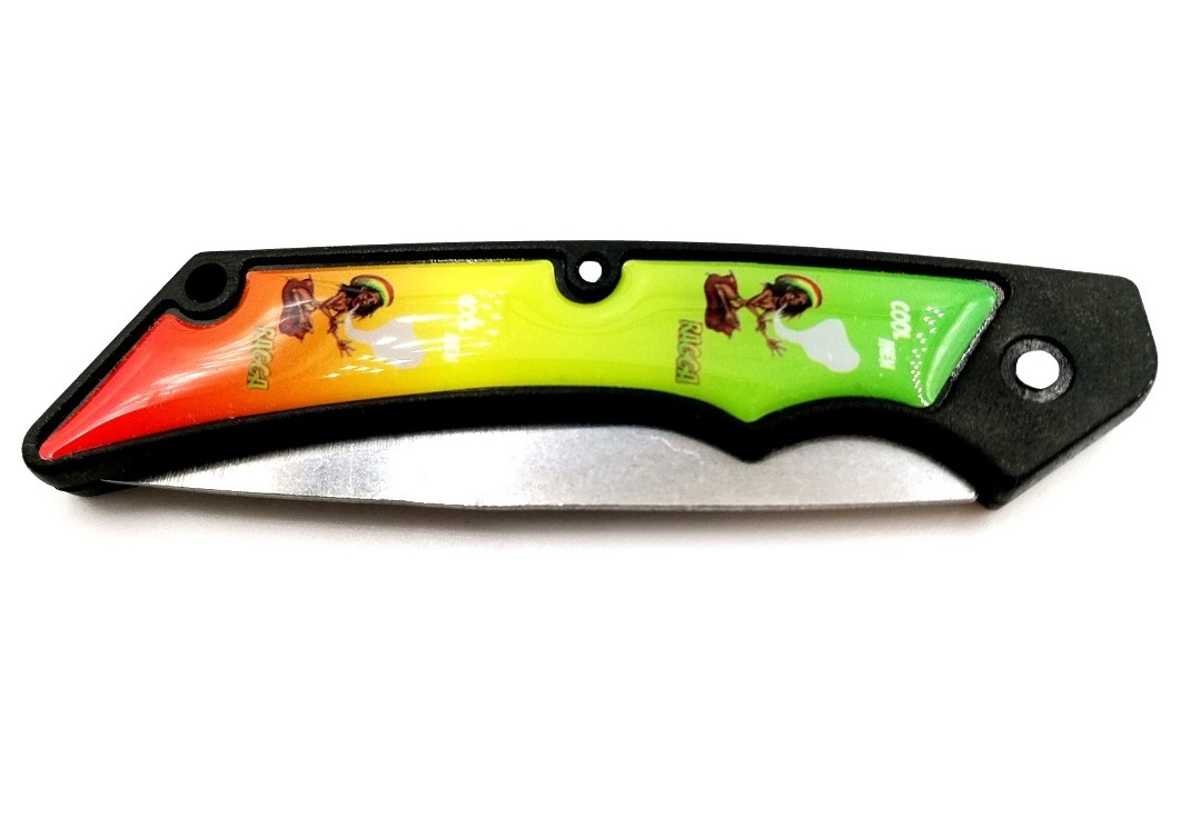 Couteau pliant 16,8cm - Design RASTA beuh cannabis..