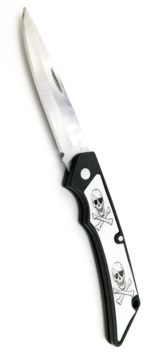 Couteau pliant 16,8cm - Design PIRATE Squelette.