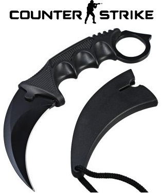 Couteau CS GO Counter Strike 18,7cm - tactique noir