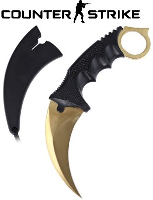 Couteau CS GO Counter Strike 18,7cm - doré tactique