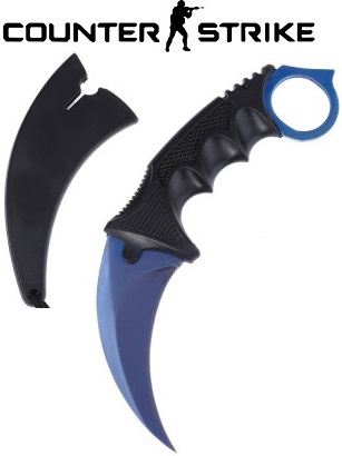 Couteau CS GO Counter Strike 18,7cm - tactique bleu