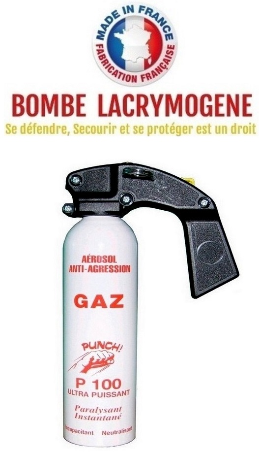 Aerosol Bombe Lacrymogène de poche GAz CS 25 ML - Bombe lacrymogène à gaz  (5137554)