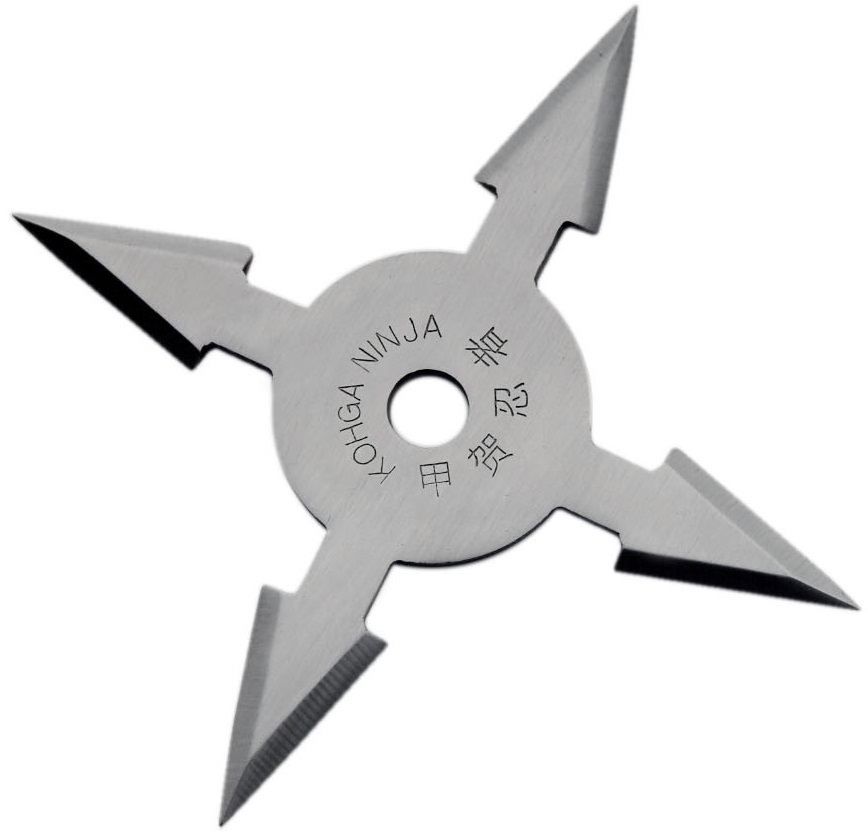 Etoile de jet 4 pics, shuriken lancer - acier inox