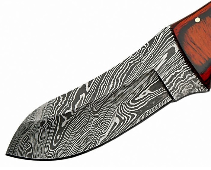 Couteau 22cm avec lame damas - poignard corne..