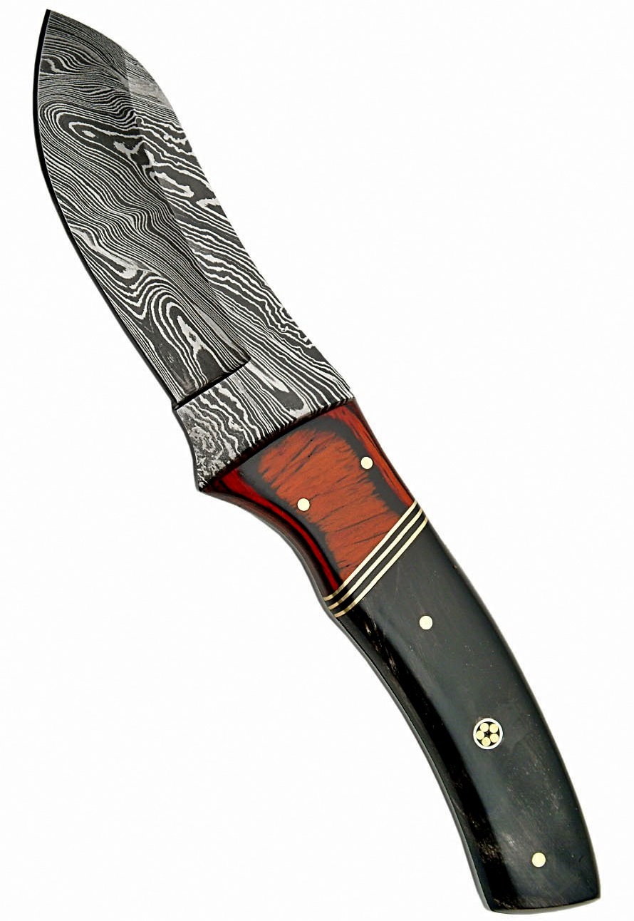 Couteau 22cm avec lame damas - poignard corne