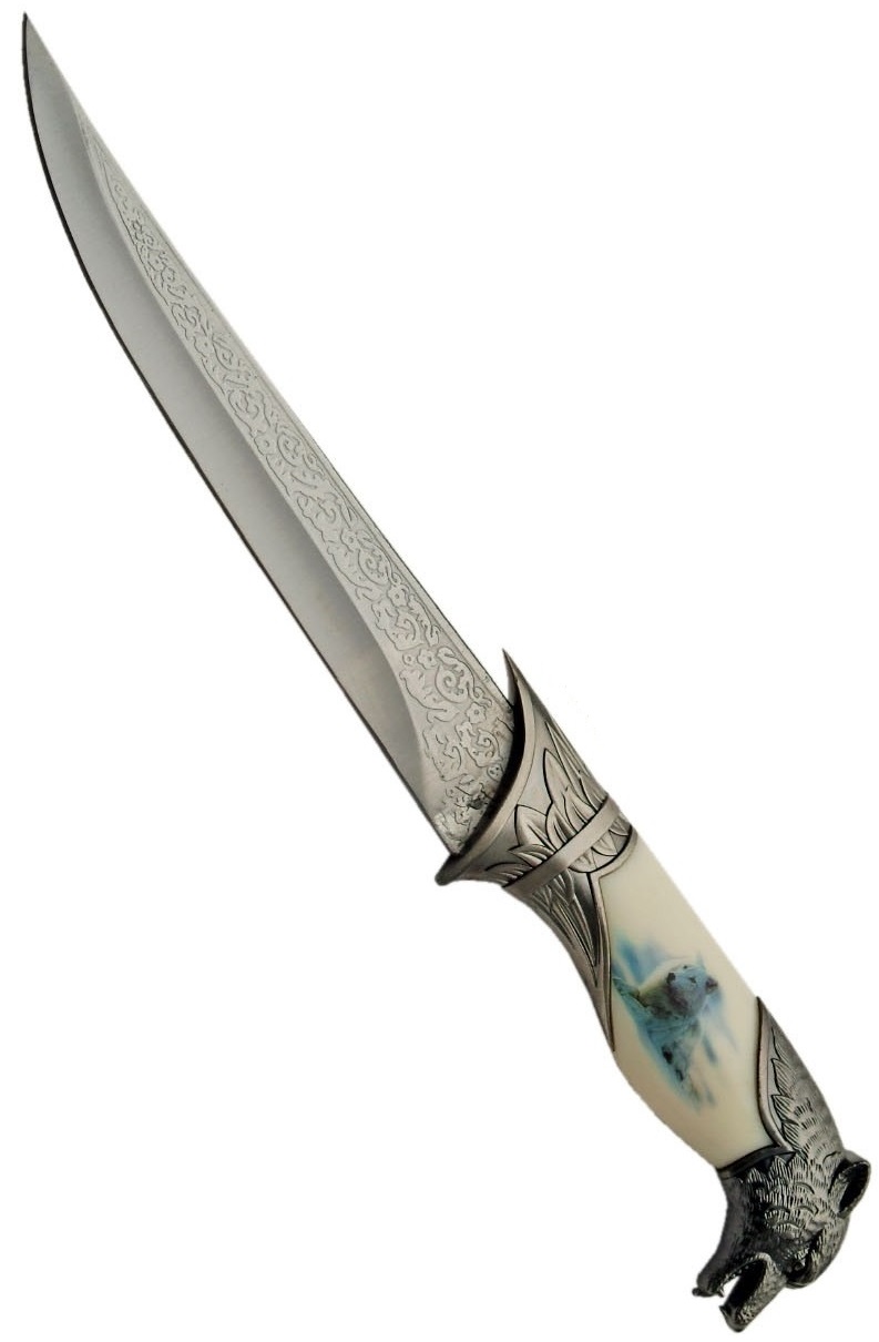 Dague couteau 33cm de collection - Design Loup.