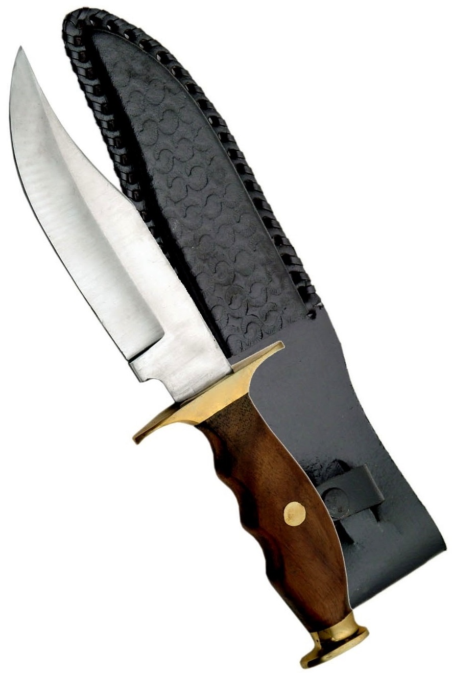Poignard couteau de chasse 26,5cm - Manche bois et laiton...