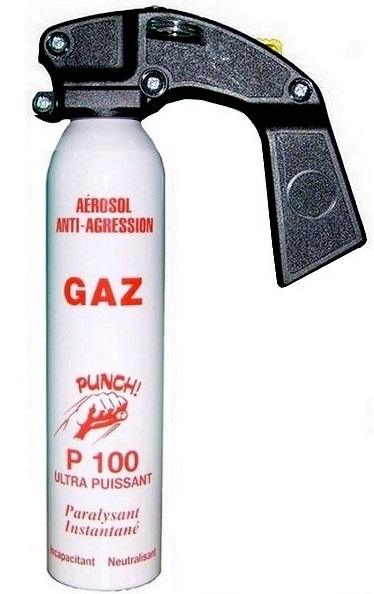 Extincteur bombe lacrymogène 300ml GAZ CS - aérosol lacrymo.