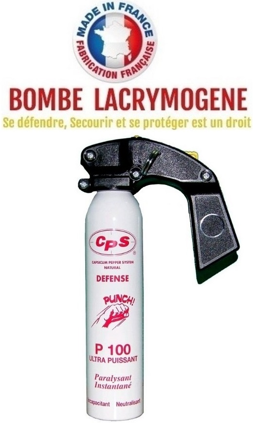 Extincteur lacrymogène 300ml POIVRE OC - Lacrymo bombe