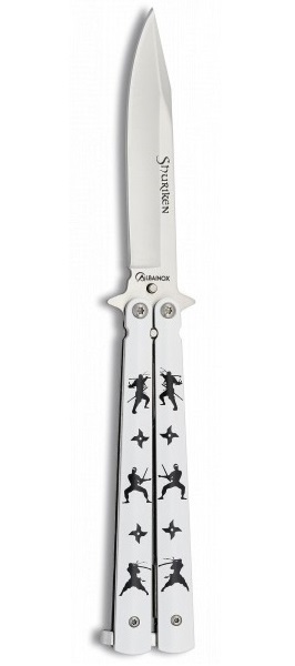 Balisong couteau papillon 22,5cm - Design NINJA shuriken.
