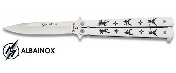 Balisong couteau papillon 22,5cm - Design NINJA shuriken