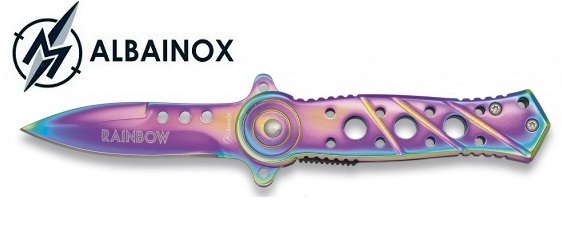 Couteau pliant 16cm RAINBOW + pochette - ALBAINOX.