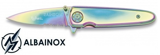 Couteau pliant 15,5cm RAINBOW + pochette - ALBAINOX.