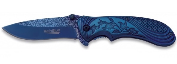 Couteau pliant 18cm bleu nuit + pochette - ALBAINOX.
