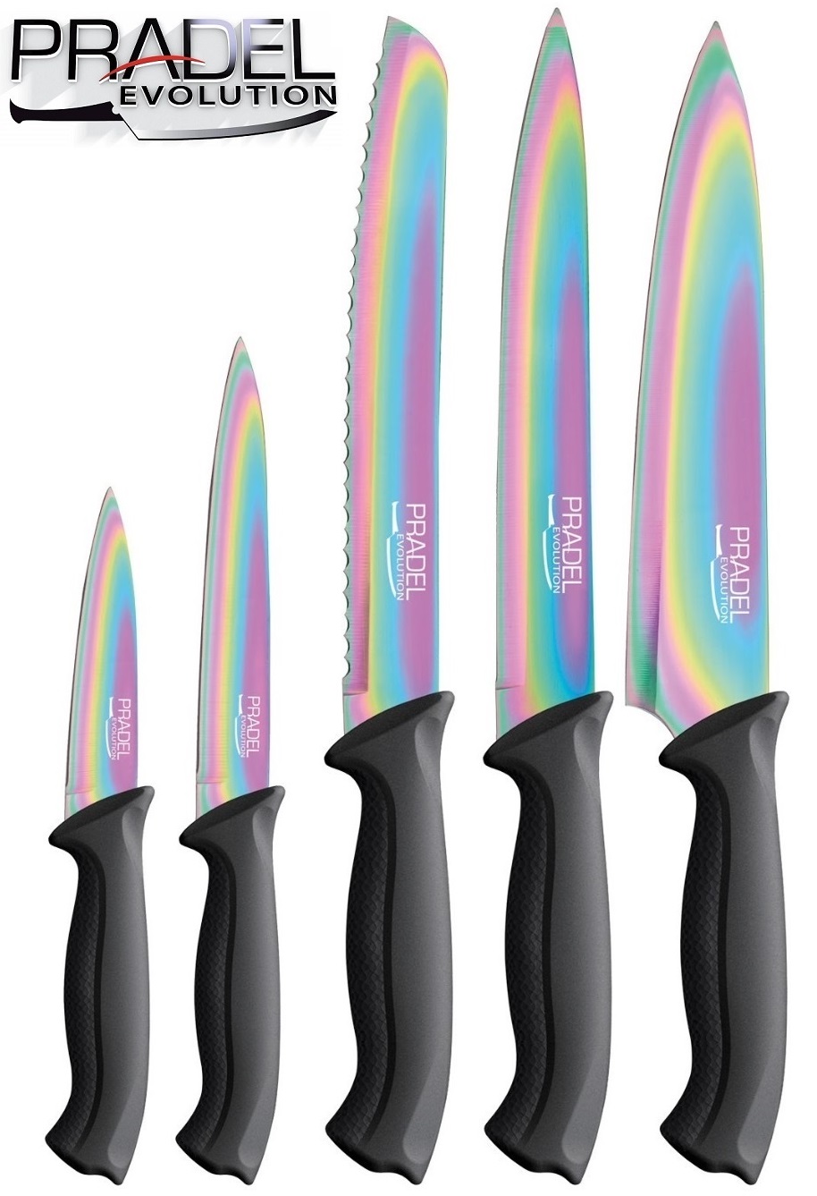 Coffret couteaux PRADEL couteau de cuisine table - Titane multi..
