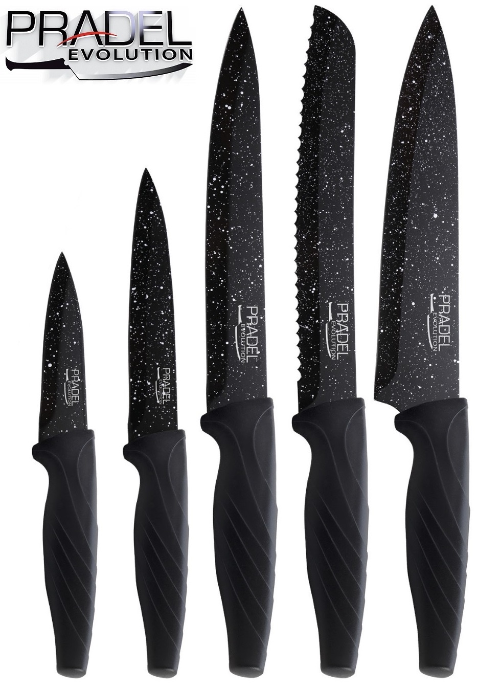 Coffret couteaux PRADEL couteau de cuisine table - Pierre noire..