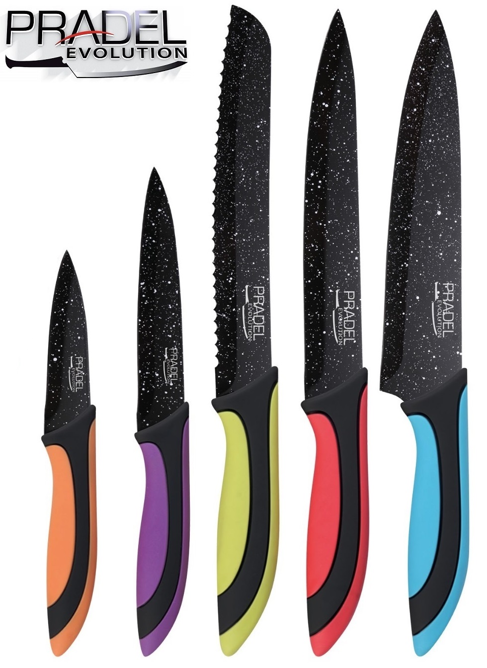 Coffret couteaux PRADEL couteau de cuisine table - Pierre noire couleur..