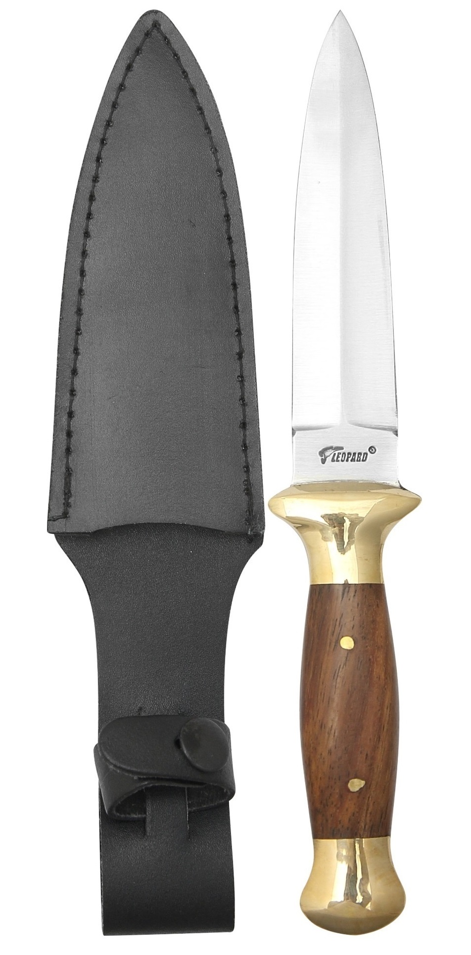 Couteau de botte 23,5cm bois et laiton - dague.