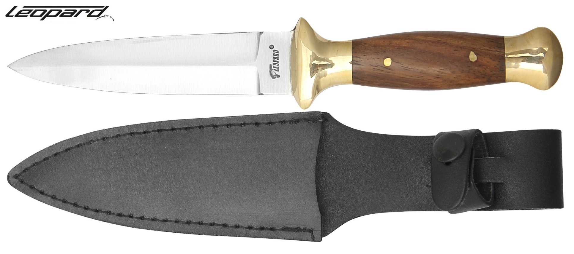 Couteau de botte 23,5cm bois et laiton - dague