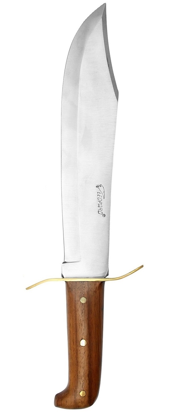 Grand poignard Léopard bowie 38cm couteau - Bois et laiton. - Copie