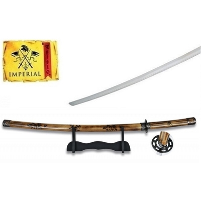 Katana tranchant arme 93,5cm bois + socle bois