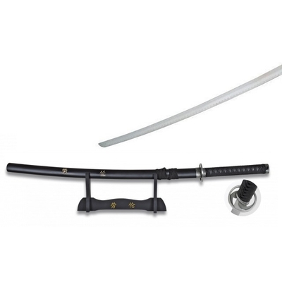 Katana tranchant arme 92,5cm + socle bois pour déco
